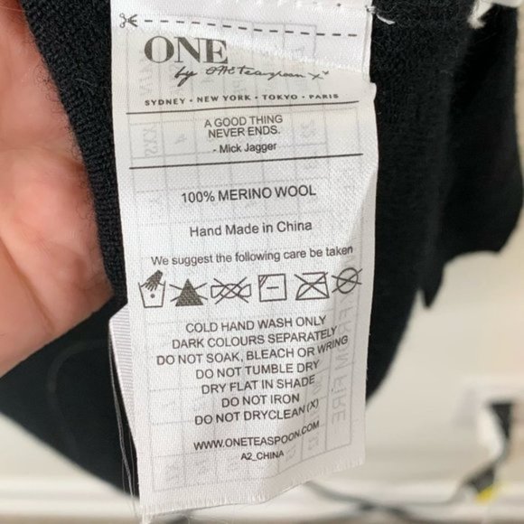 One Teaspoon Superior Merino Knit Funnel Turtleneck Dress Jet Black Size XXS - Picture 13 of 16